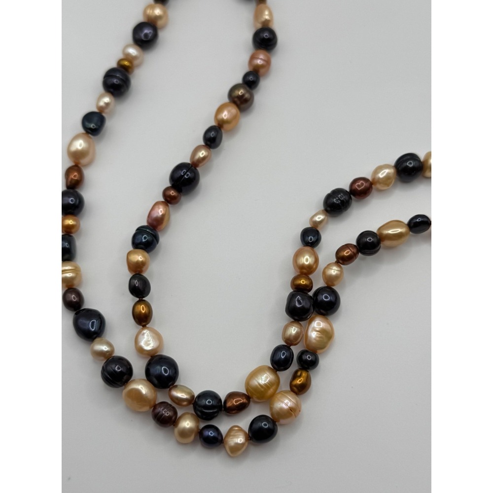 Honora‎ Cultured Pearl Multicolor Necklace Sterling Silver Clasp 36"